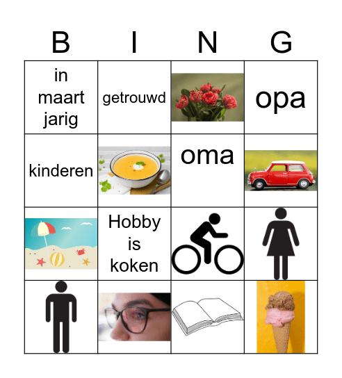 Wie ben jij? Bingo Card