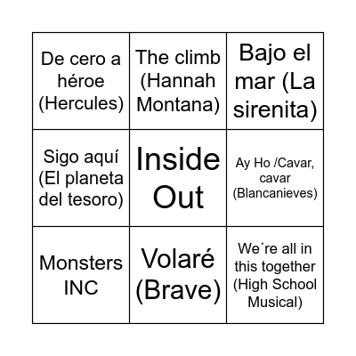 BINGO DISNEY Bingo Card