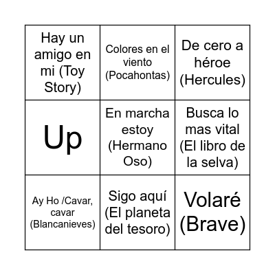 BINGO DISNEY Bingo Card