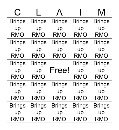 Lightning Round Bingo Card