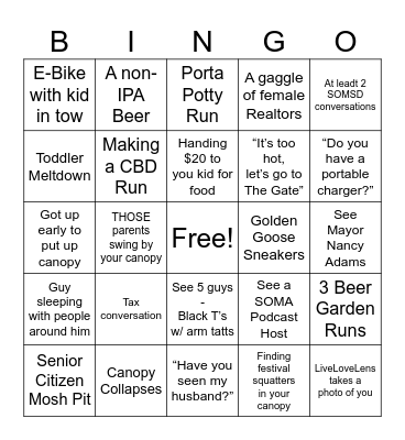 Maplewoodstock 2024 Bingo Card