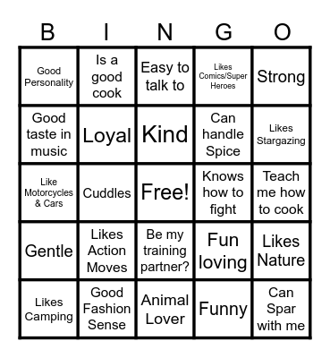 Are you Bruss' type? Bingo Card