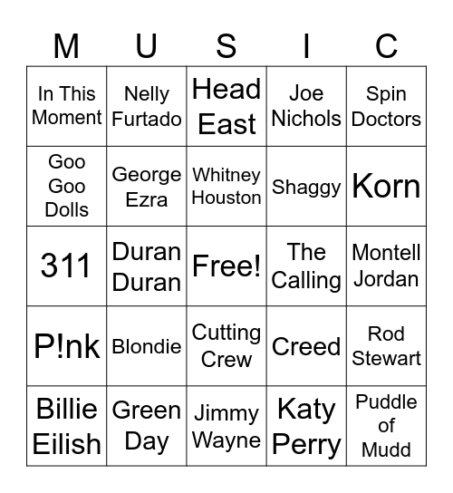 Music_07132024 Bingo Card