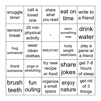 SELF-CARE BINGO Card