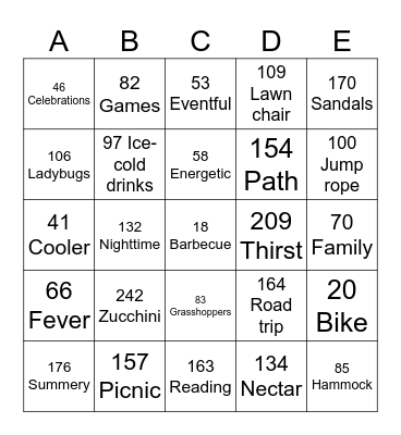 SUMMER 2024 Bingo Card