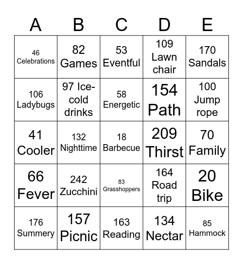 SUMMER 2024 Bingo Card