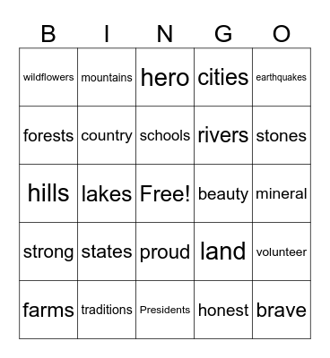 Oh Tennessee My Tennessee Bingo Card