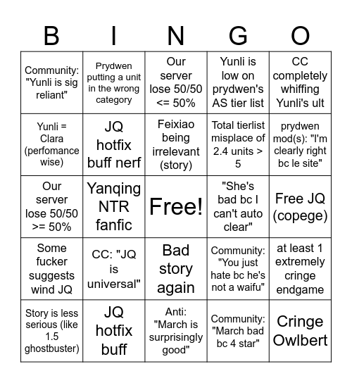 2.4 Bingo Card