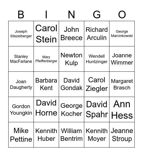 Central Buck West 50th Reunion Bingo !!! Bingo Card