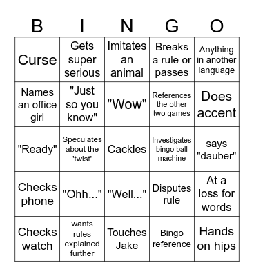 DAD Bingo Card