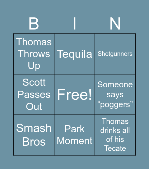 Tommy’s 21st Bingo Bonanza Bingo Card