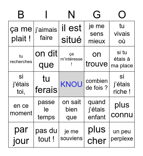 KNOU - CIRQUE D'HIVER Bingo Card