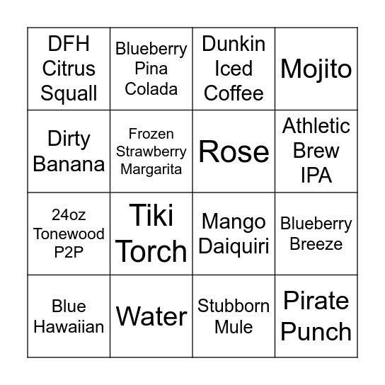 Stubborn Bingo Card