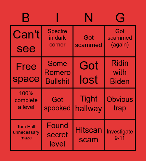 Doom Bing Bingo Card