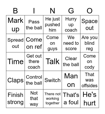What the soccer mom species says Bingo Card
