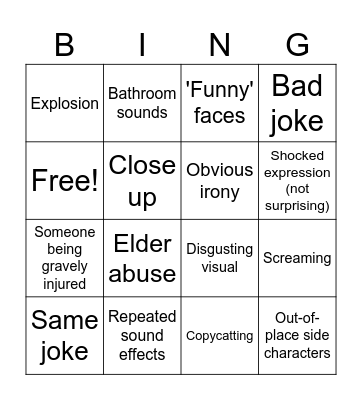 modern squib Bingo Card
