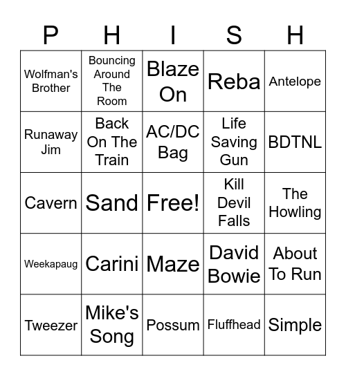 Summer Tour 2024 : July 19th Bingo Card
