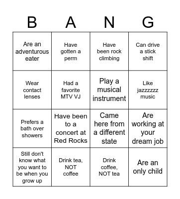 Milestone Party Bingo Card
