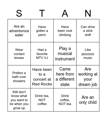 Milestone Party Bingo Card