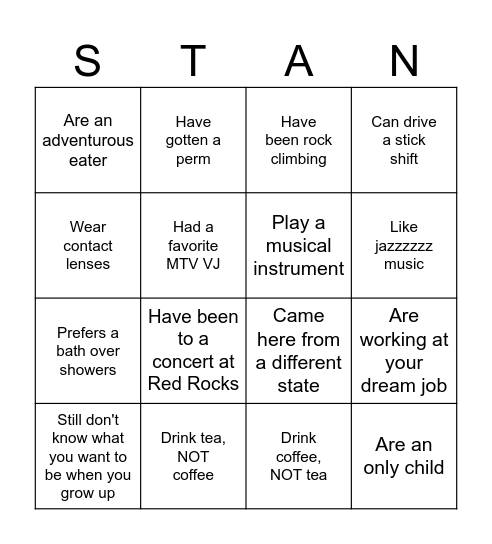 Milestone Party Bingo Card
