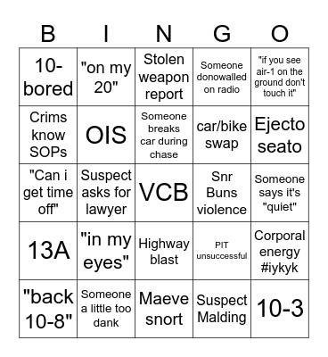 PD BINGO Card