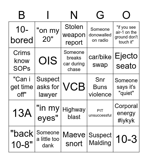 PD BINGO Card