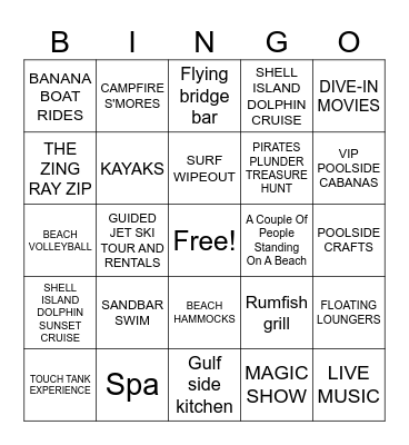 Rumfish and grand tradewind resort Bingo Card