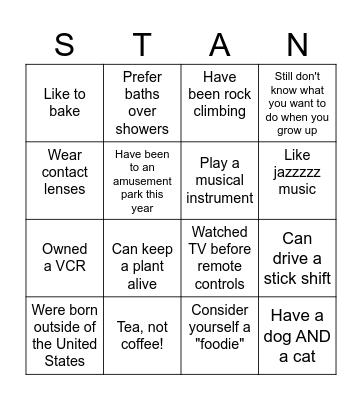 Milestone Party Bingo Card