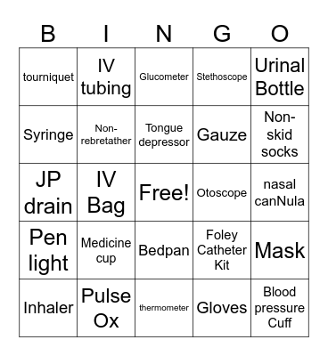 NURSING BINGO Card