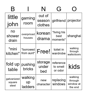 house design Bingo Card