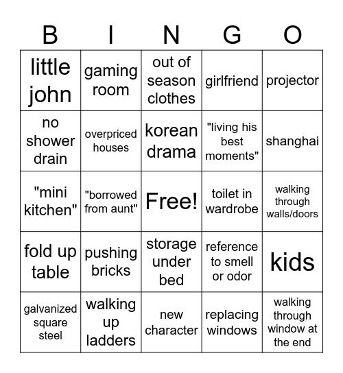 house design Bingo Card