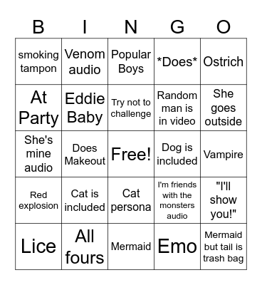 Althea Bingo Card