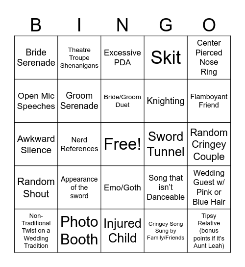 Nguyen Wedding 2024 Bingo Card