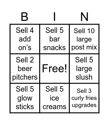 Bar Bingo! Bingo Card