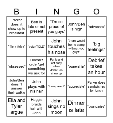 CTL 2024 Bingo Card