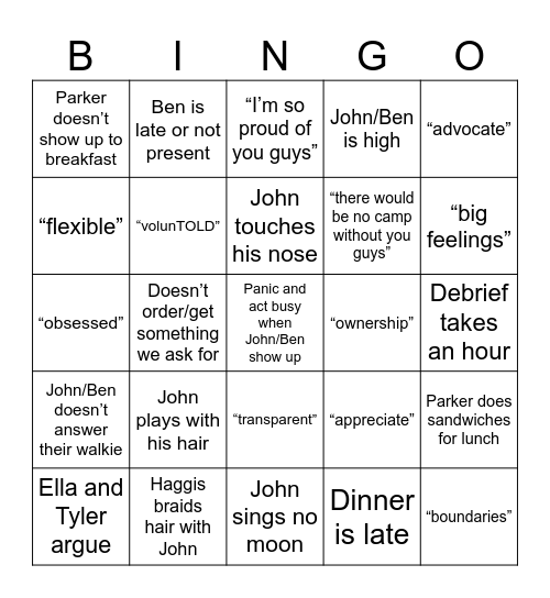 CTL 2024 Bingo Card