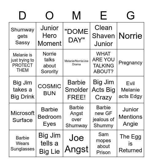 UNDER THE DOME SEASON 3 Bingo Card