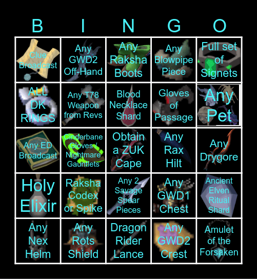 Runescape 3 Bingo Card