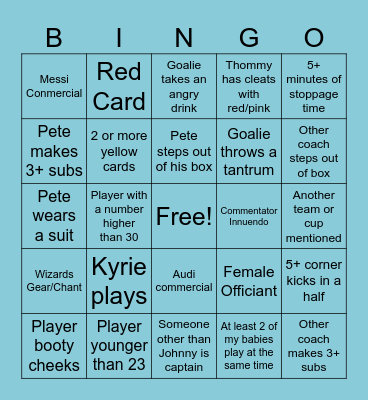 Sporting Bingo Card