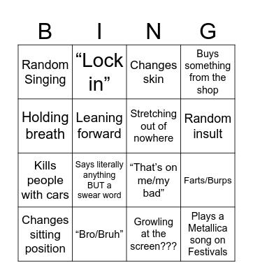 Billy Bingo Card