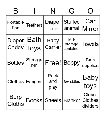 Bub's Bingo Card