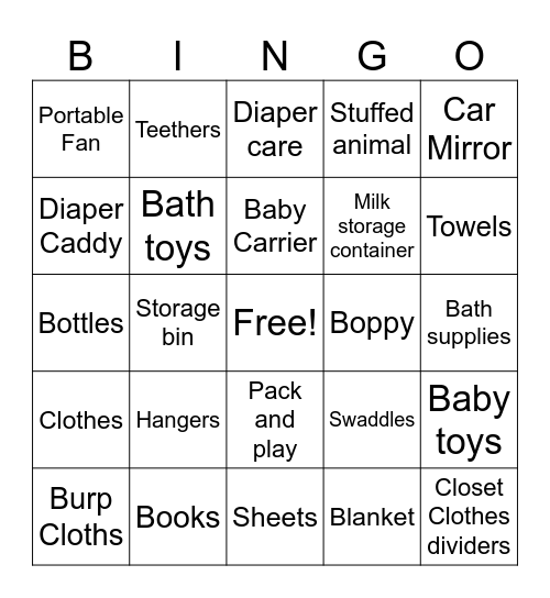 Bub's Bingo Card