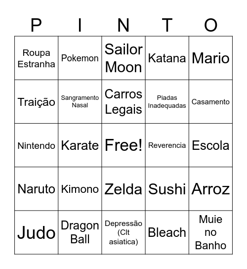 Japoneses Bingo Card