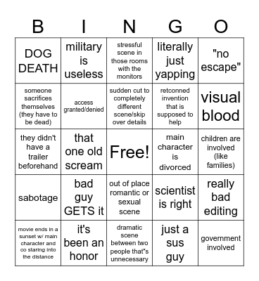 really bad natural disaster movies Bingo Card