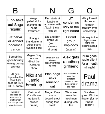 2024/2025 School Year Bingo Card