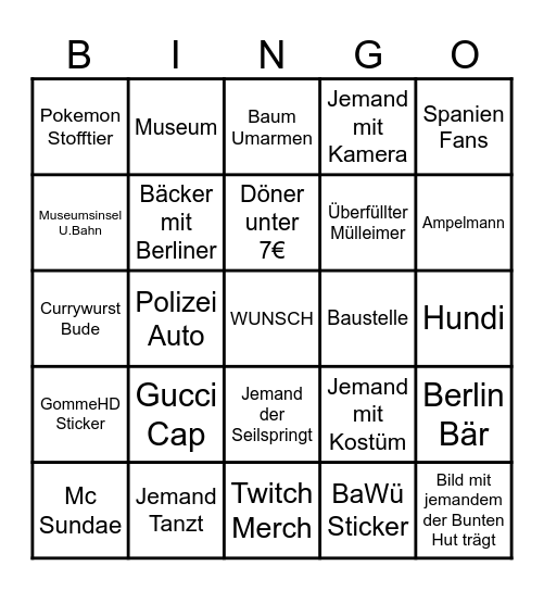 BERLIN IRL BINGO Card