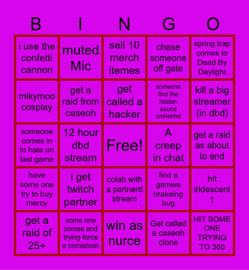 Ashy's1 Bingo Card