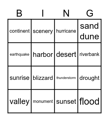 Unit 8 Review Bingo Card