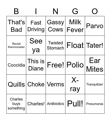 The Incredible Dr. Pol Bingo Card