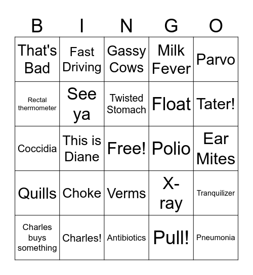 The Incredible Dr. Pol Bingo Card